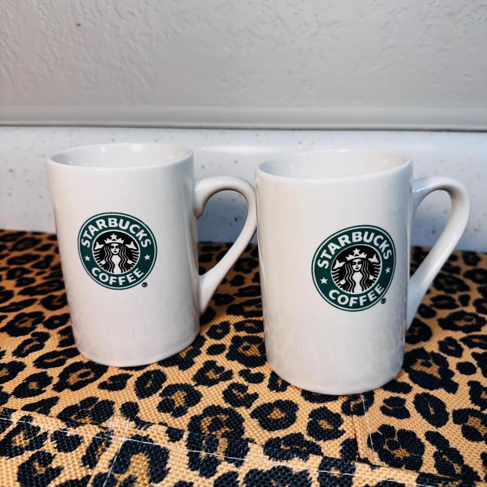 Set of 2 Starbucks Coffee 2008 Ceramic Mugs